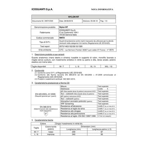 Guanti riusabili Icoguanti in nylon/nitrile M blu NNT/MEDIA